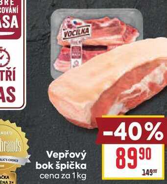 Vepřový bok špička cena za 1kg