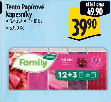 Tento Papírové kapesníky, 15x 10 ks 