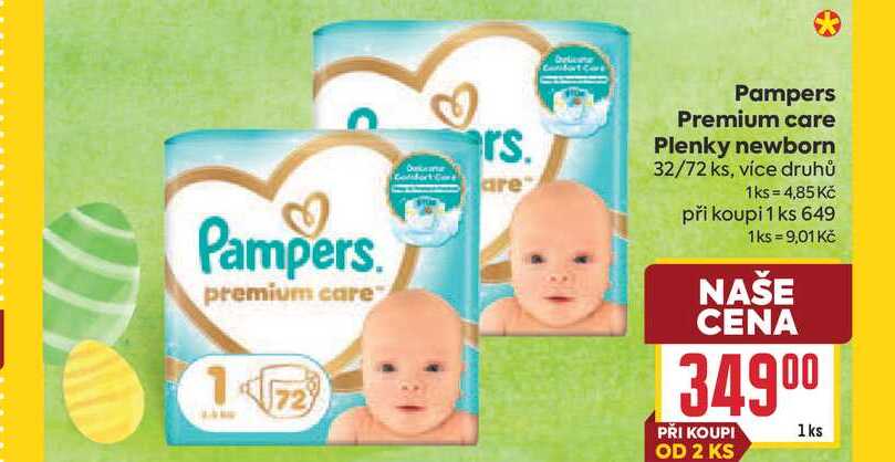 Pampers Premium care Plenky newborn 32/72 ks