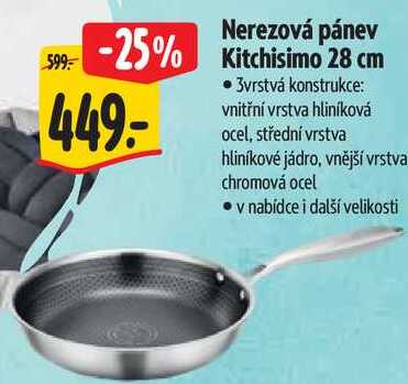 Nerezová pánev Kitchisimo 28 cm