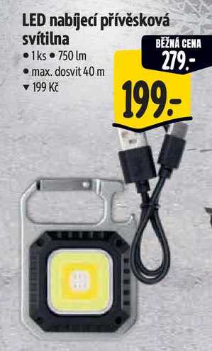 LED nabíjecí přívěsková svítilna 