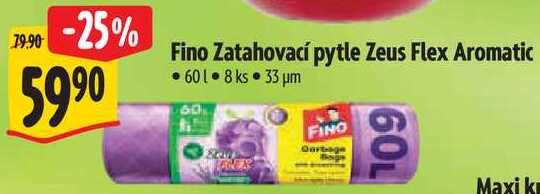 Fino Zatahovací pytle Zeus Flex Aromatic 60 l, 8 ks
