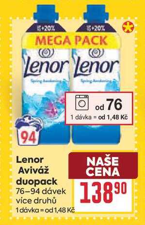 Lenor Aviváž duopack 76-94 dávek 