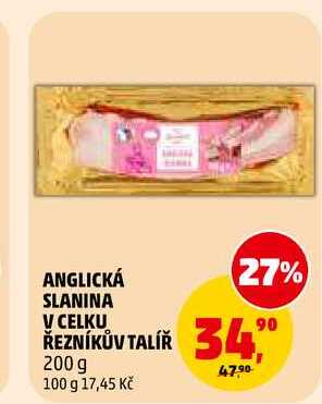 ANGLICKÁ SLANINA V CELKU ŘEZNÍKŮV TALÍŘ, 200 g