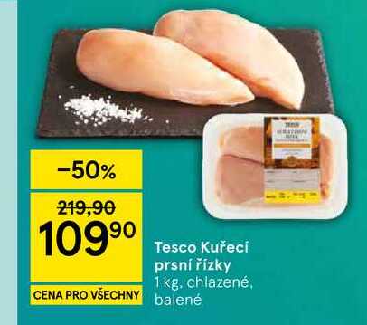 Tesco Kuřecí prsní řízky, 1 kg 