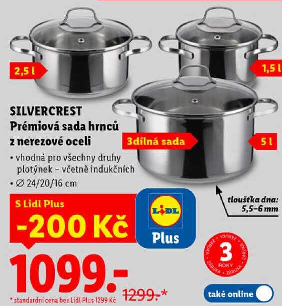 Prémiová sada hrnců z nerezové oceli