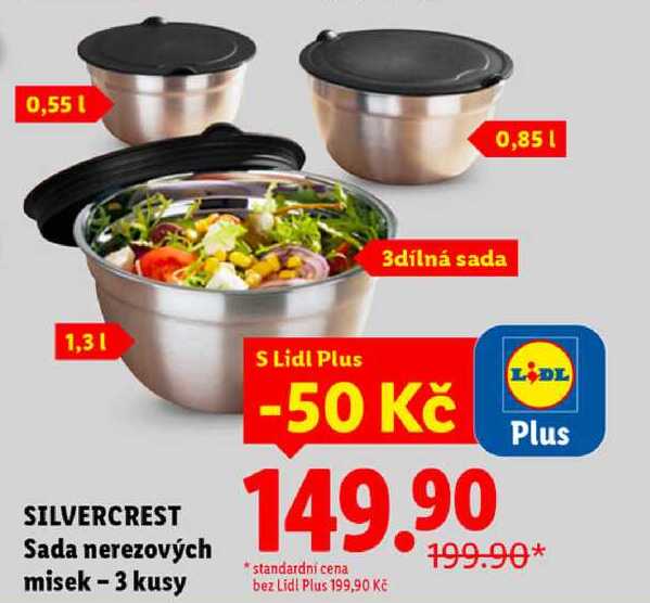 Sada nerezových misek - 3 kusy