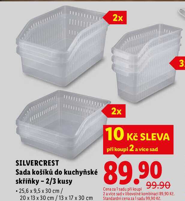 Sada košíků do kuchyňské skříňky - 2/3 kusy