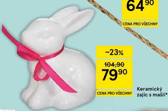 Keramický zajíc s mašli