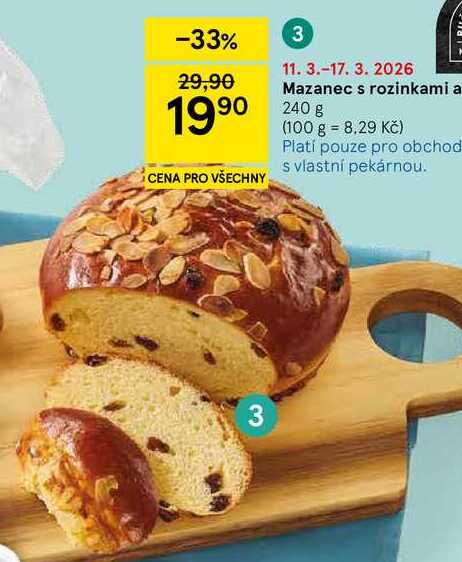 Mazanec s rozinkami, 240 g  