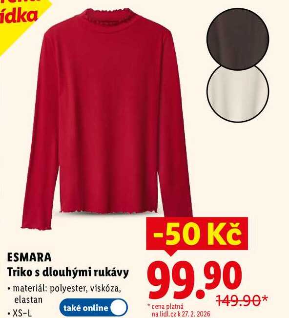 Triko s dlouhými rukávy 