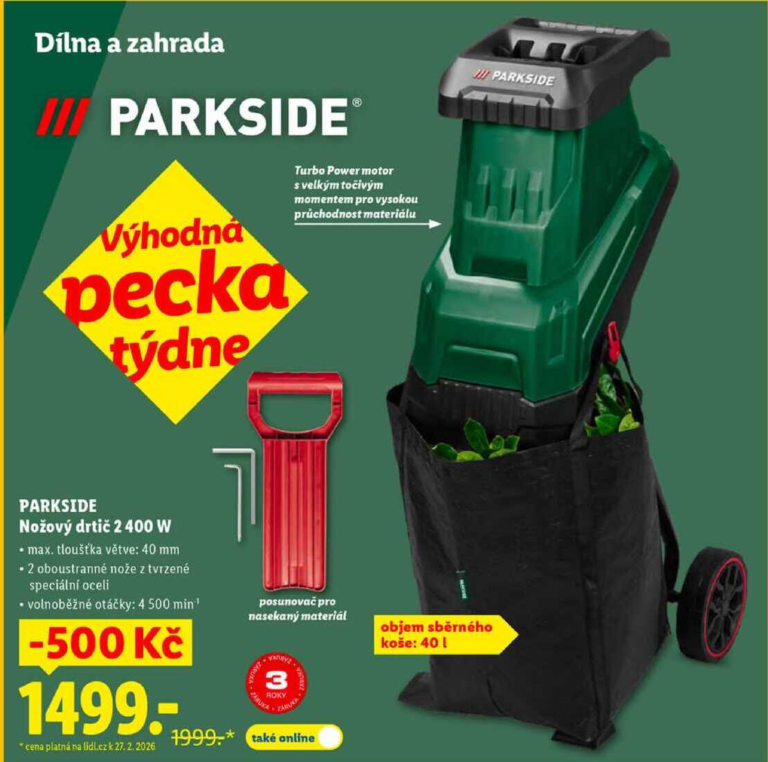 PARKSIDE Nožový drtič 2400 W