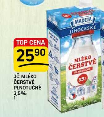 JČ MLÉKO ČERSTVÉ PLNOTUČNÉ 3,5% 1l