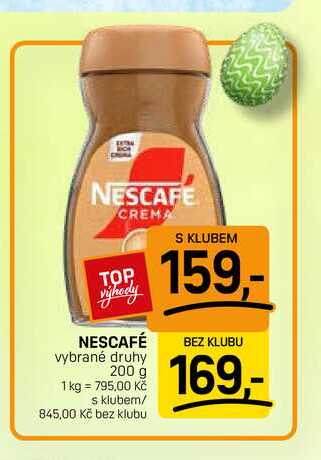 NESCAFÉ  vybrané druhy 200 g 