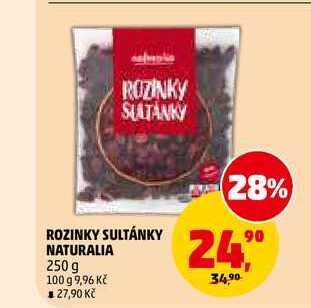 ROZINKY SULTÁNKY NATURALIA, 250 g