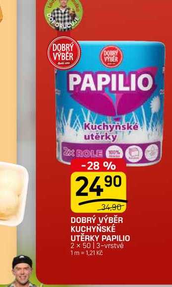 DOBRÝ VÝBĚR KUCHYŇSKÉ UTĚRKY PAPILIO 2 x 50 13-vrstvé 