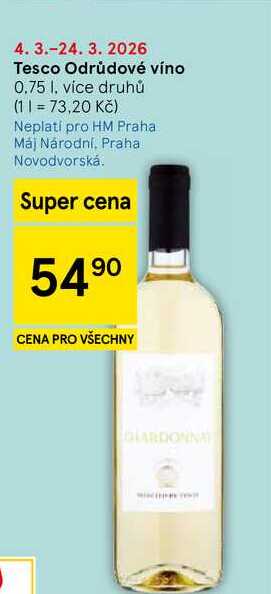 Tesco Odrůdové víno, 0.75 l