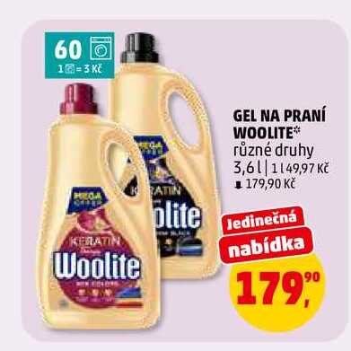 GEL NA PRANÍ WOOLITE, 3,6 l