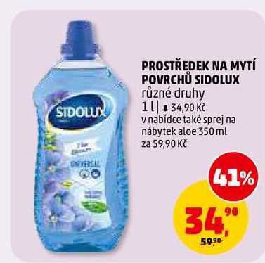 PROSTŘEDEK NA MYTÍ POVRCHŮ SIDOLUX, 1 l