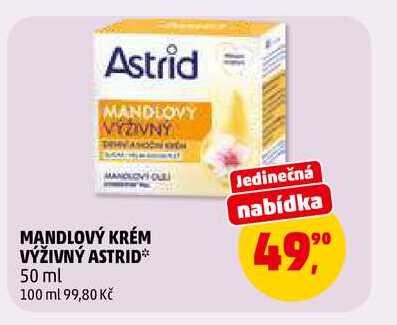 MANDLOVÝ KRÉM VÝŽIVNÝ ASTRID, 50 ml