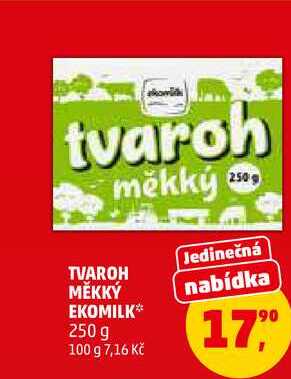 TVAROH MĚKKÝ EKOMILK, 250 g