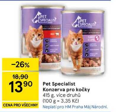 Pet Specialist Konzerva pro kočky, 415 g, více druhů 
