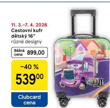 Cestovní kufr dětský 16" různé designy 