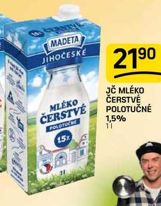 JČ MLÉKO ČERSTVÉ POLOTUČNÉ 1,5% 1l