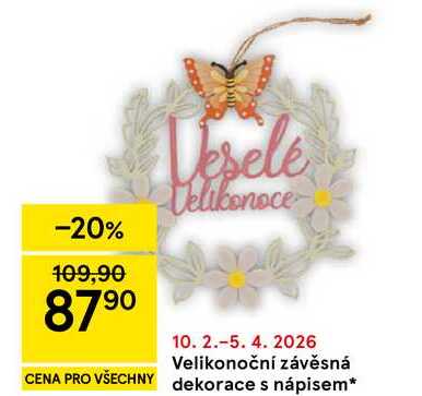 Velikonoční závěsná dekorace s nápisem