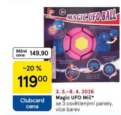 Magic UFO Míč, se 3 osvětlenými panely. více barev 