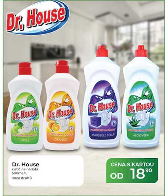 Dr. House čistič na nádobí 500ml, 1 l