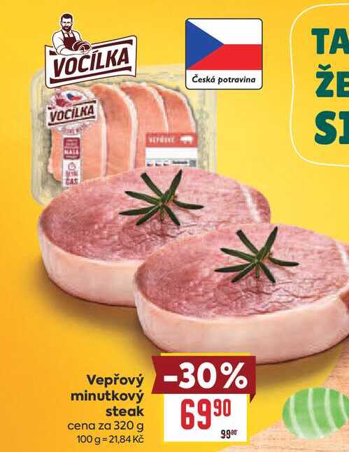Vepřový minutkový steak cena za 320 g