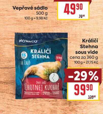 králičí Stehna sous vide cena za 360 g