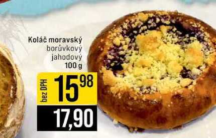 Koláč moravský borůvkový jahodový 100 g