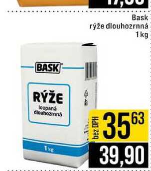 Bask rýže dlouhozrnná 1kg 