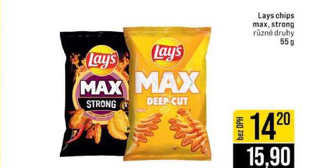Lays chips max, strong různé druhy 55 g 