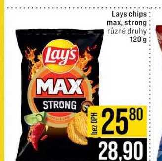Lays chips max, strong různé druhy 120 g 