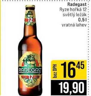 Radegast Ryze hořká 12 světlý ležák 0.5l