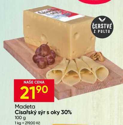Madeta Císařský sýr s oky 30% 100 g