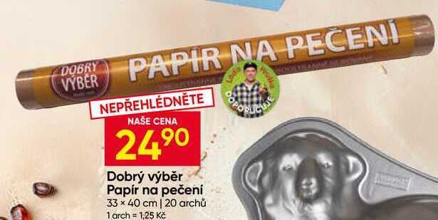 Dobrý výběr Papír na pečení 33 x 40 cm, 20 archů 