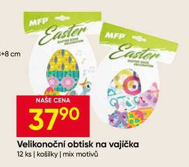 Velikonoční obtisk na vajíčka 12 ks