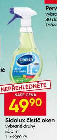 Sidolux čistič oken vybrané druhy 500 ml