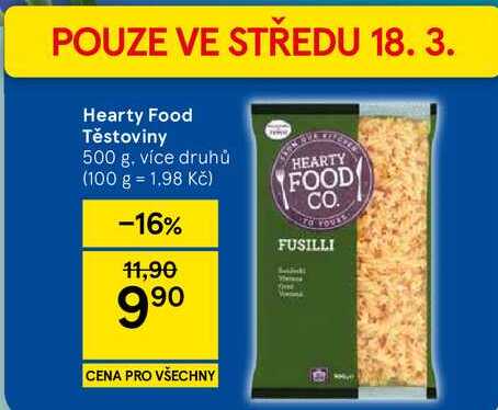 Hearty Food Těstoviny, 500 g, více druhů  
