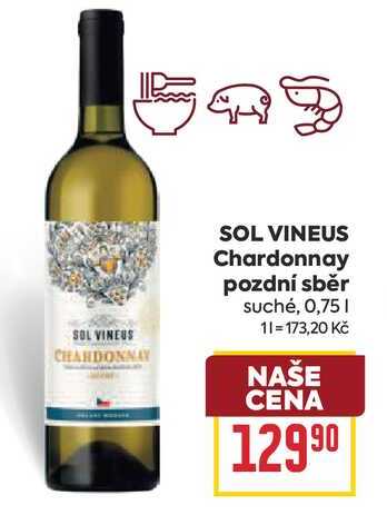 SOL VINEUS Chardonnay pozdní sběr suché, 0,75l