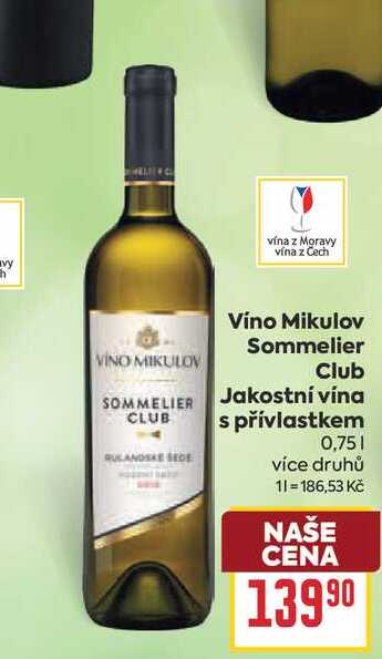 Víno Mikulov Sommelier Club Jakostní vína s přívlastkem 0,75l