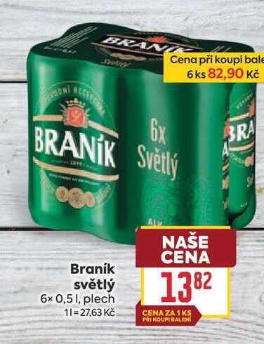 Braník světlý 6x 0,5 1, plech 