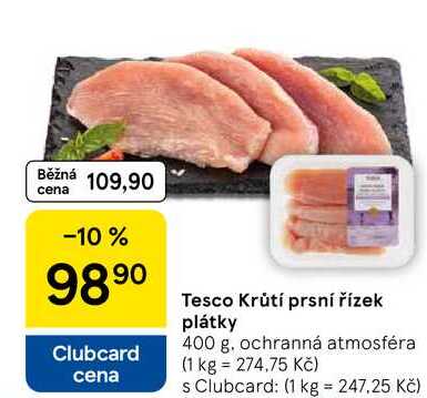 Tesco Krůtí prsní řízek plátky, 400 g