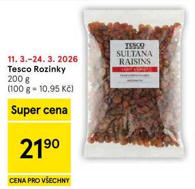 Tesco Rozinky, 200 g 