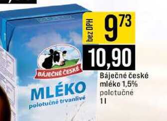 Báječné české mléko 1,5% polotučné 1l 