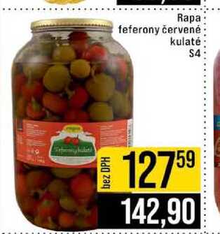 Rapa feferony červené kulaté $4 